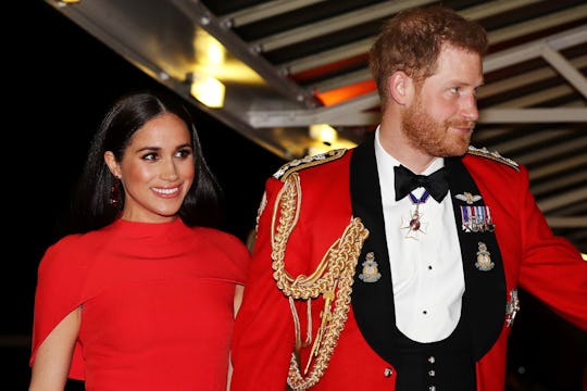 LONDON, ENGLAND - MARCH 07: Prince Harry, Duke of Sussex and Meghan, Duchess of Sussex arrive to att...