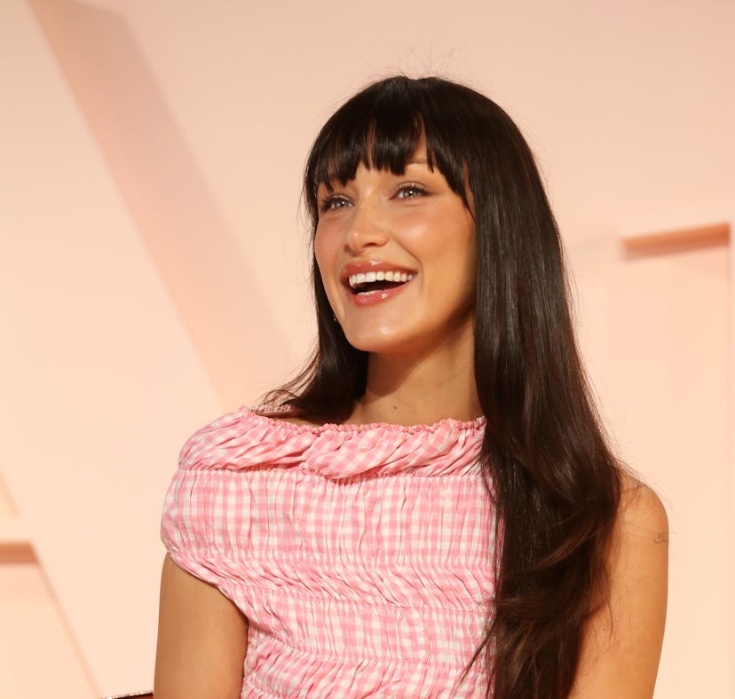 Bella Hadid wore a spray-painted dress at the 2023 Coperni runway show.