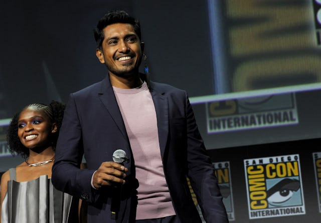 Tenoch Huerta speaking onstage at the Marvel Cinematic Universe Mega-Panel during 2022 Comic Con Int...