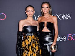 Before their mother-daughter photoshoot for Intimissimi lingerie, Leni Klum and Heidi Klum arrived t...