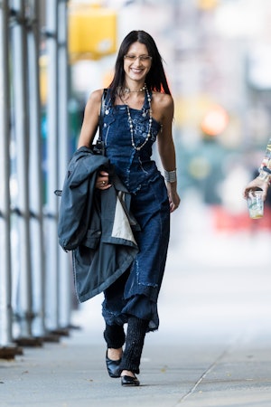 Bella Hadid Makes Her Street Style Comeback in Ballet Pumps and