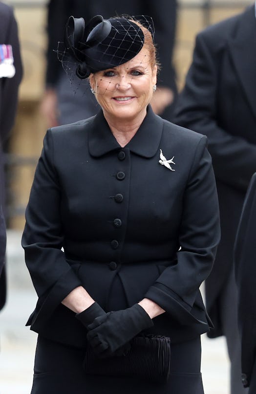 Sarah Ferguson is seen during The State Funeral Of Queen Elizabeth II at Westminster Abbey on Septem...