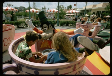 Children and Goofy on Mad Tea Party Ride (Photo by Jonathan Blair/Corbis via Getty Images)