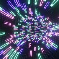 Render 3D of a metaverse background. Entrance tunnel or portal to the metaverse. Augmented reality c...