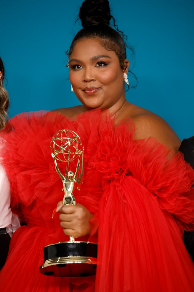 LOS ANGELES, CALIFORNIA - SEPTEMBER 12: Lizzo, winner of the Outstanding Competition Program award f...