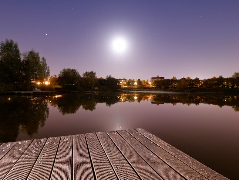 A beautiful moon in the night sky when Saturn retrograde 2022 ends on Sunday, Oct. 23.