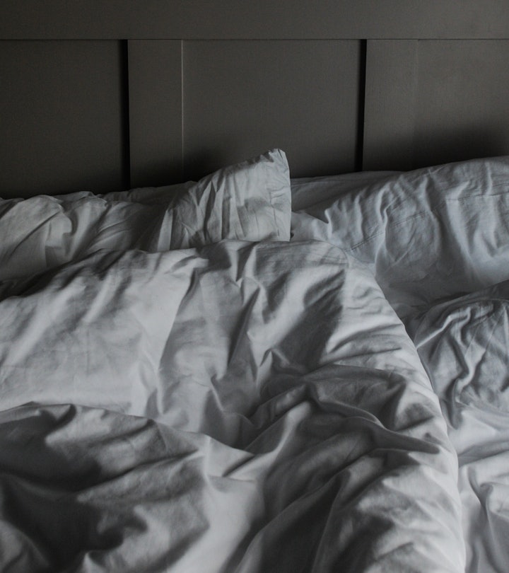 A messy bed with comforter and pillows.
On Friday, 12 March 2021, in Dublin, Ireland. (Photo by Artu...