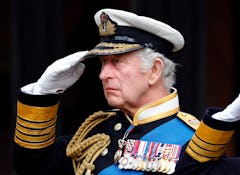 King Charles III attends the Committal Service for Queen Elizabeth II at St George's Chapel, Windsor...