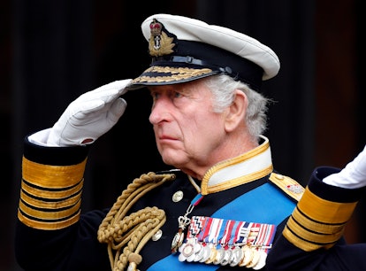 King Charles III attends the Committal Service for Queen Elizabeth II at St George's Chapel, Windsor...