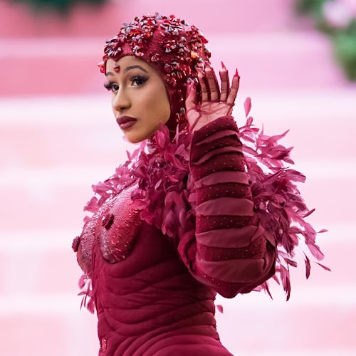 NEW YORK, NY - MAY 06:  Rapper Cardi B is seen arriving to the 2019 Met Gala Celebrating Camp: Notes...
