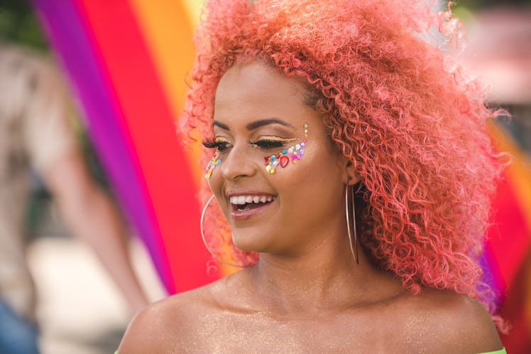 Glitter, Make-Up, Stage Make-Up, Human Face, Afro