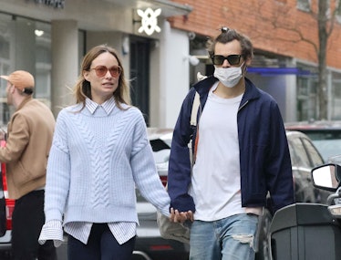 Harry Styles and Olivia Wilde are seen in Soho on March 15, 2022 in London, England. (Photo by Neil ...