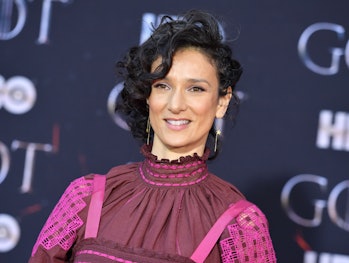 British actress Indira Varma arrives for the "Game of Thrones" eighth and final season premiere at R...