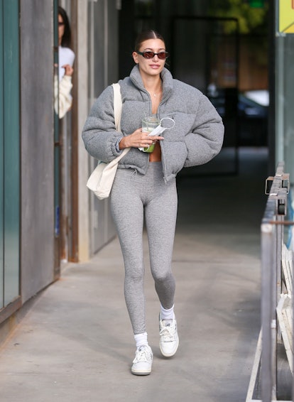 Hailey Bieber is seen on January 08, 2022 in Los Angeles, California. 