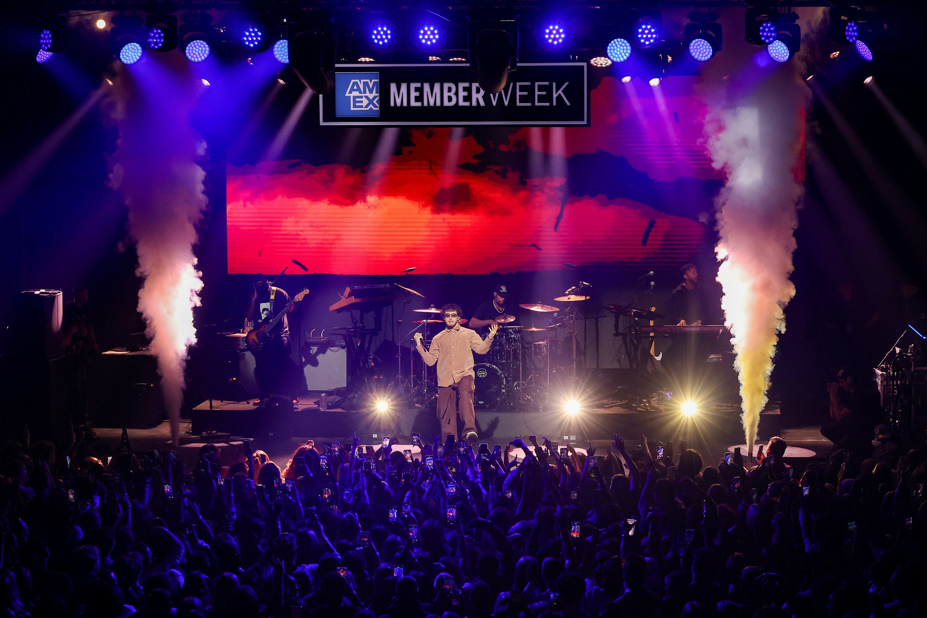 Jack Harlow performing at "American Express Presents: Louisville by Jack Harlow" Member Week celebra...