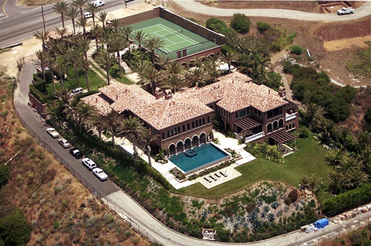 The home of Cher is seen from the air.