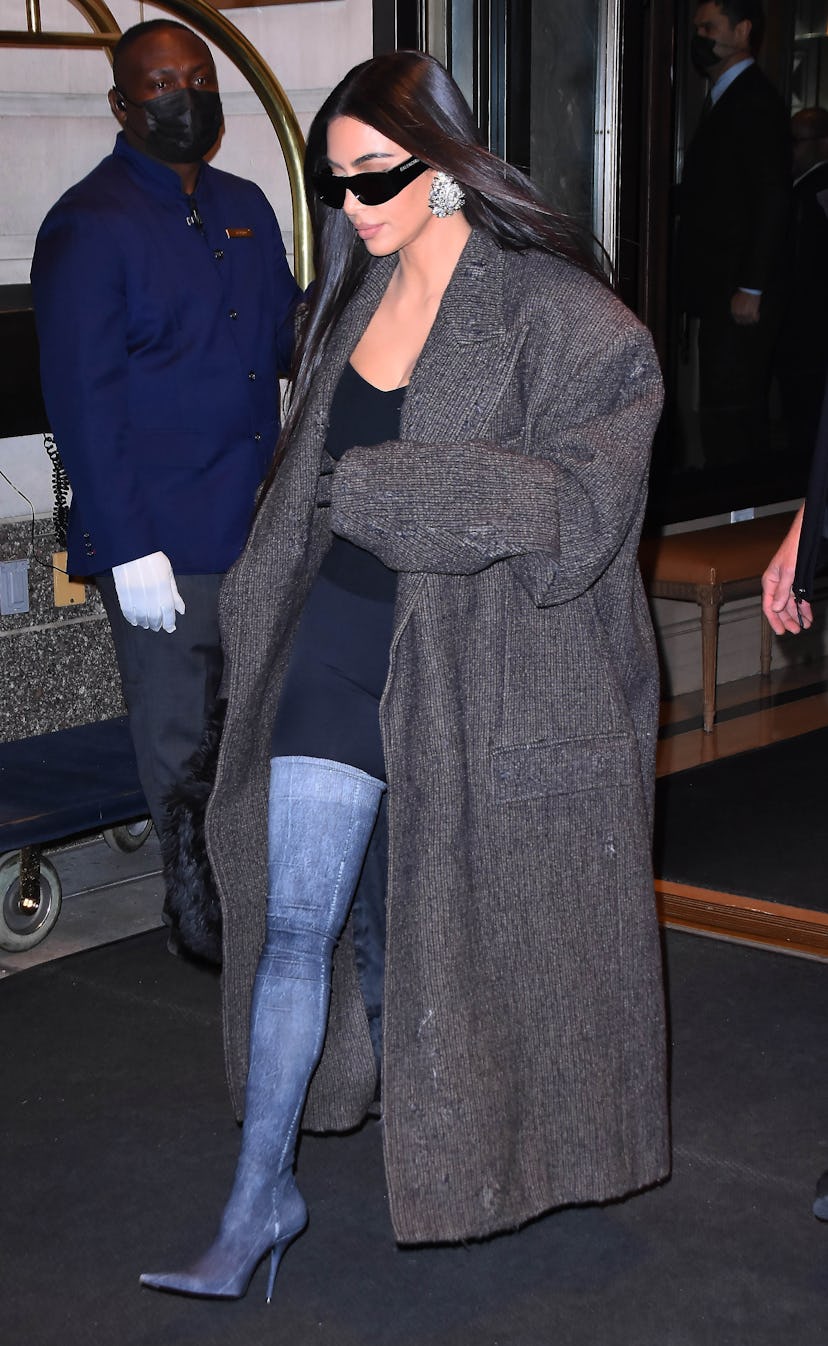 Kim Kardashian is seen on November 2, 2021 in New York City. 