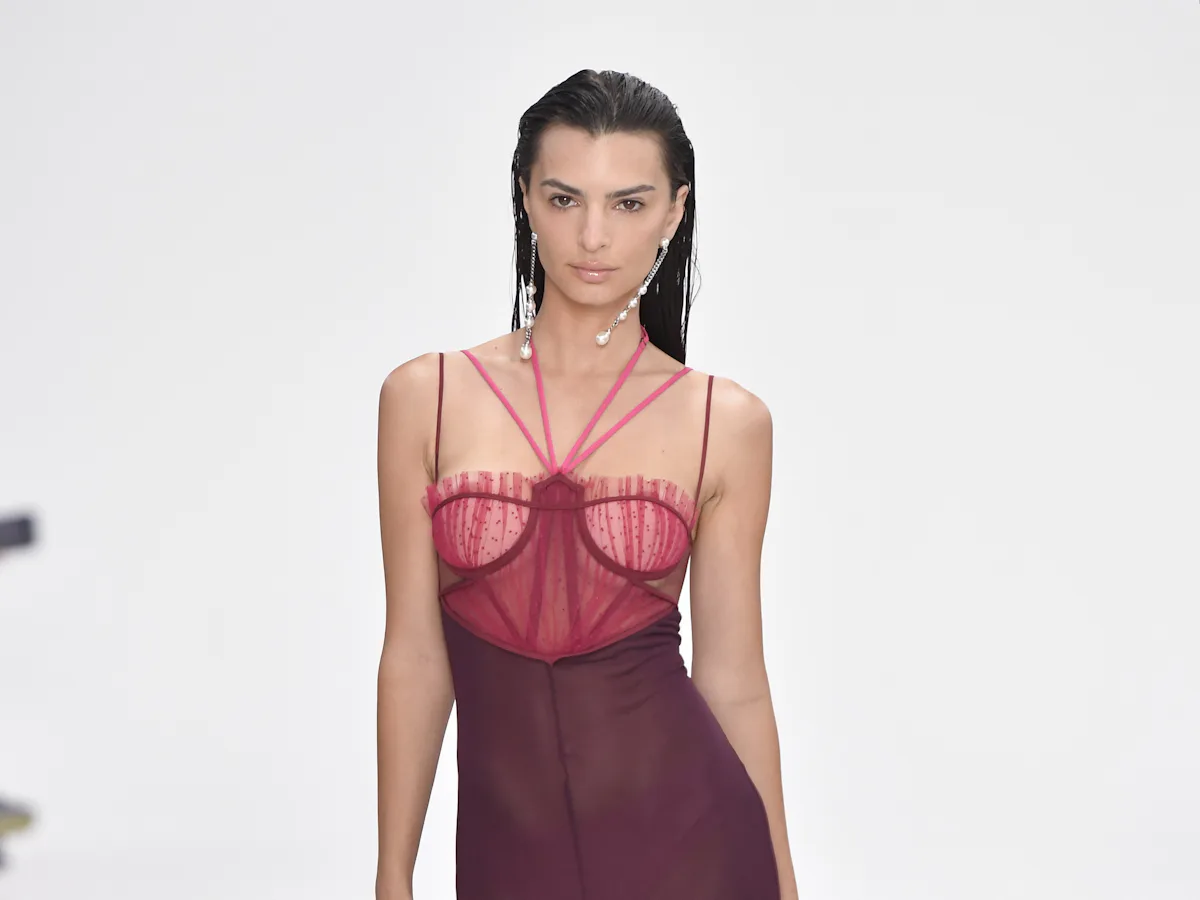 em rata sheer dress Emily Ratajkowski Wears Lingerie and Sheer Met Gala After-Party Dress