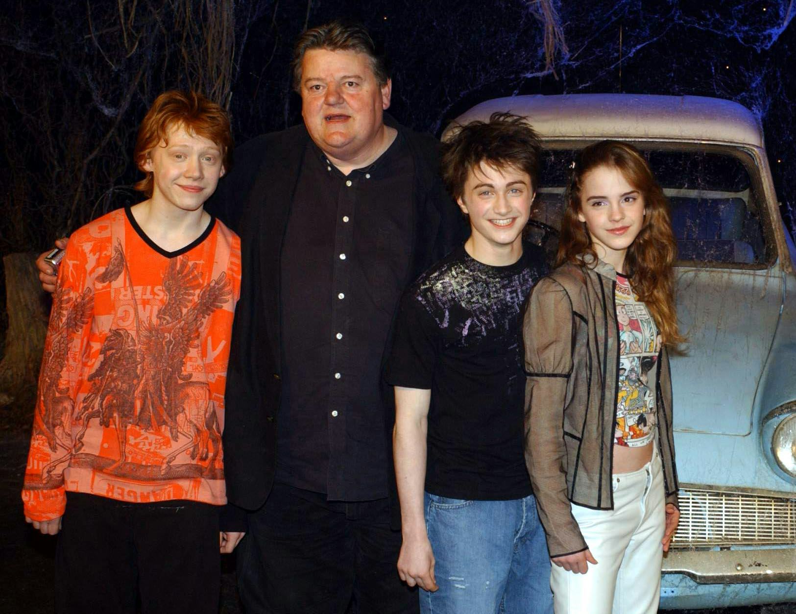 The stars of Harry Potter and the Chamber of Secrets, from left to right; Rupert Grint, Robbie Coltr&hellip;