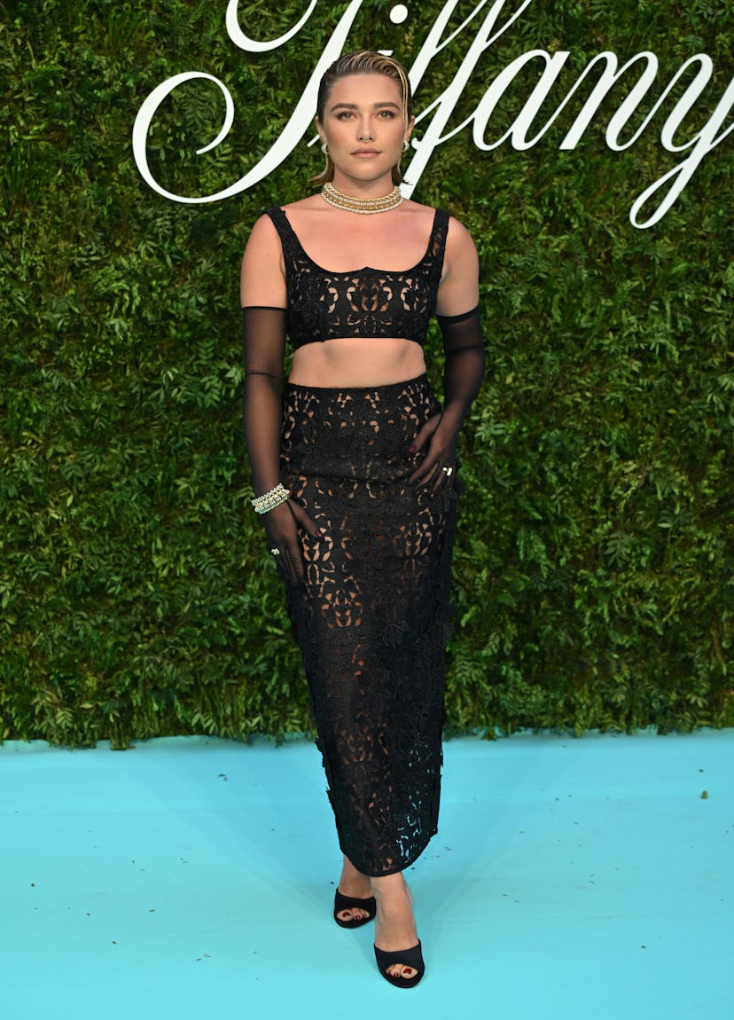Florence Pugh attends the Tiffany & Co. "Vision & Virtuosity" Brand Exhibition Opening Gala at Saatc...