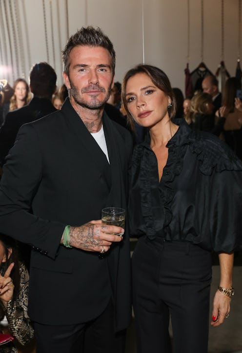 LONDON, ENGLAND - SEPTEMBER 30:  David and Victoria Beckham attend Victoria Beckham and Sotheby's ce...