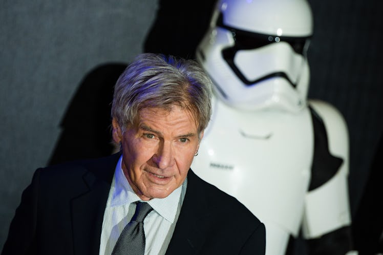 LONDON, ENGLAND - DECEMBER 16: Harrison Ford attends the European premiere of "Star Wars: The Force...