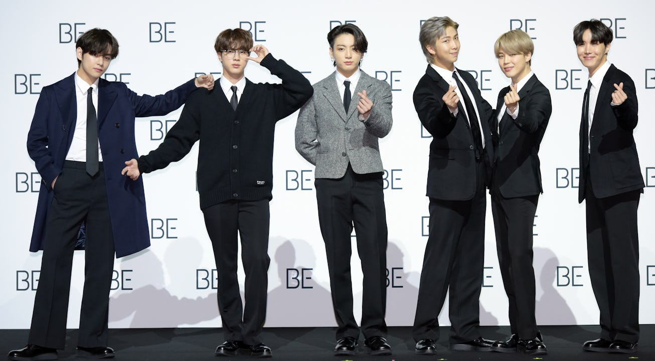 SEOUL, SOUTH KOREA - NOVEMBER 20: BTS during BTS's New Album 'BE (Deluxe Edition)' Release Press Con...