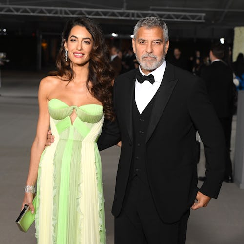 Amal Clooney and George Clooney arrives at the 2nd Annual Academy Museum Gala at Academy Museum of M...