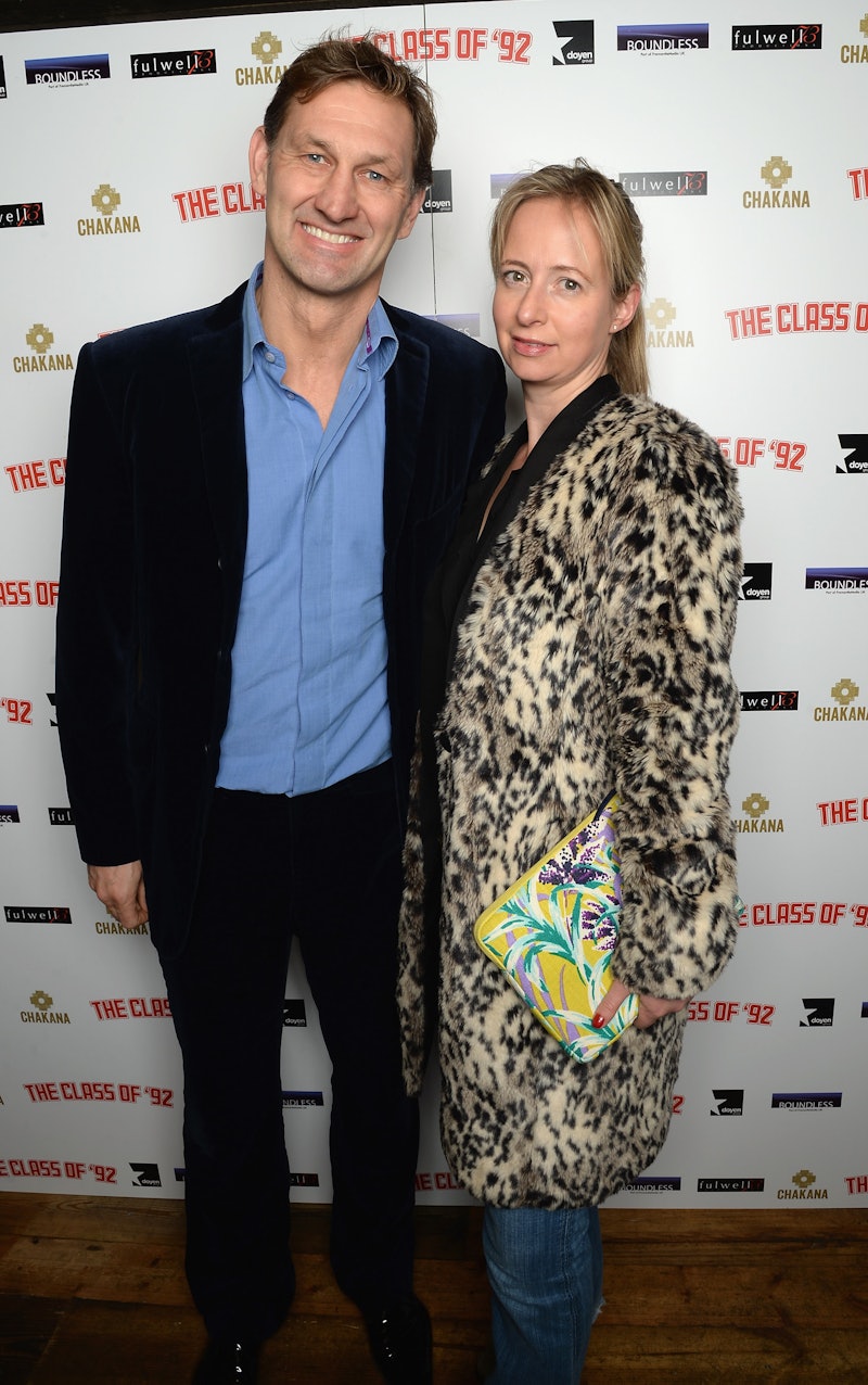 LONDON, ENGLAND - DECEMBER 01:  Tony Adams and Poppy Teacher attend the Class Of 92 world premiere a...