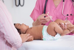 infant getting an injection on leg, all about RSV shot synagis