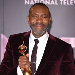 Lenny Henry with the 'Special Recognition' award in the winners' room during the National Television...