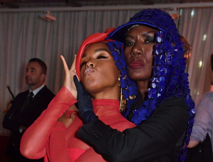 Janelle Monae and Grace Jones attend the BFI London Film Festival closing night party for "Glass Oni...