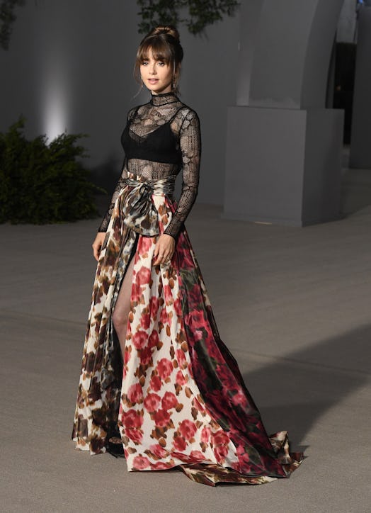 Lily Collins arrives at the 2nd Annual Academy Museum Gala