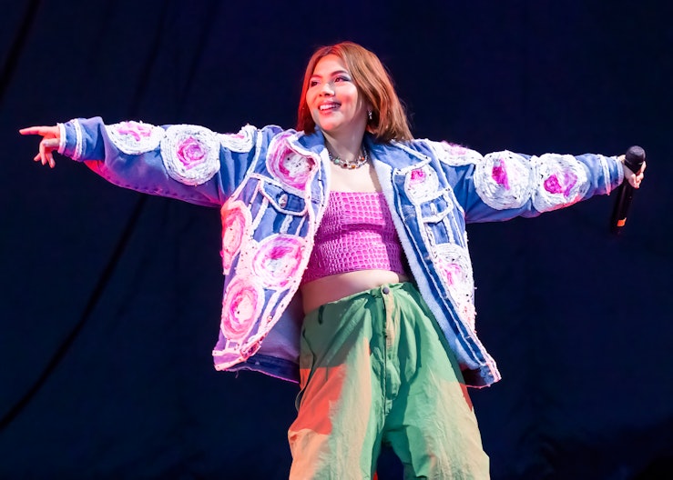 STERLING HEIGHTS, MICHIGAN - AUGUST 13: Hayley Kiyoko performs at Michigan Lottery Amphitheatre on A...