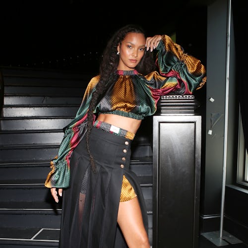 Model Lais poses backstage at the anOnlyChild By Maxwell Osborne SS23 Show 