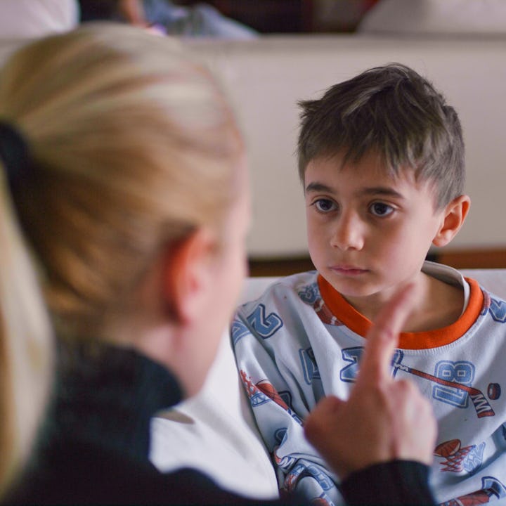 A mom yelling at her child. A new study linked higher rates of depression in teens who reported havi...