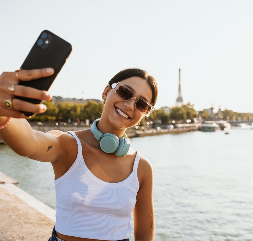Beautiful millennial woman in Paris