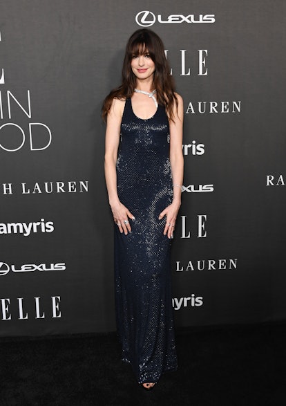 Anne Hathaway wears Ralph Lauren at the 2022 ELLE Women in Hollywood event.