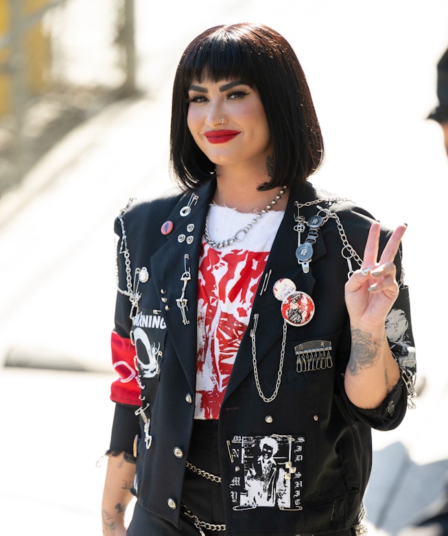 LOS ANGELES, CA - JULY 14: Demi Lovato is seen at "Jimmy Kimmel Live" on July 14, 2022 in Los Angele...
