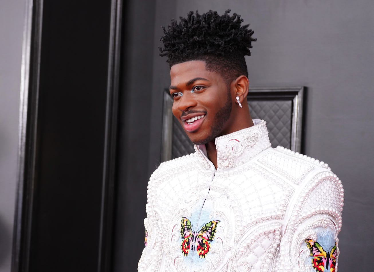 LAS VEGAS, NEVADA - APRIL 03: Lil Nas X attends the 64th Annual GRAMMY Awards at MGM Grand Garden Ar...