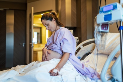 Pregnant woman in the hospital during labor.