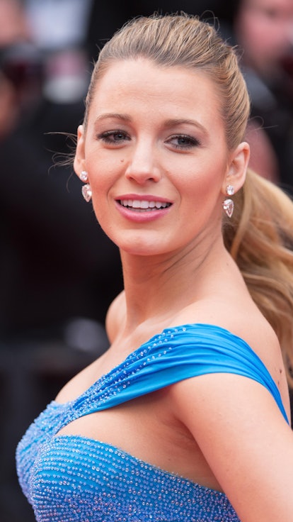 Blake Lively ponytail and blue dress from Cannes 2016
