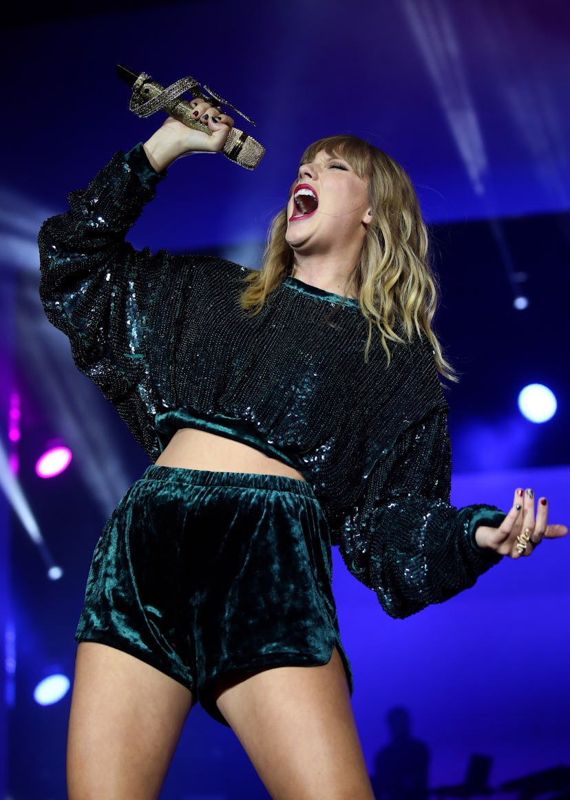 Taylor Swift performs on stage during day two of Capital’s Jingle Bell Ball with Coca-Cola at London…