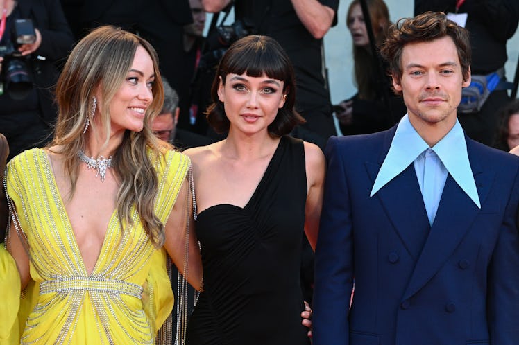 Olivia Wilde and Harry Styles posed on the red carpet at Venice Film Festival. 