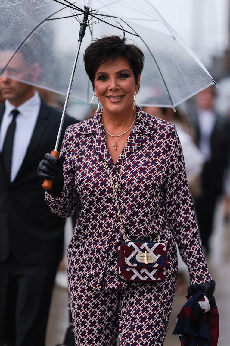 NEW YORK, NEW YORK - SEPTEMBER 11: Kris Jenner in a total Tommy Hilfiger look, before Tommy Hilfiger...