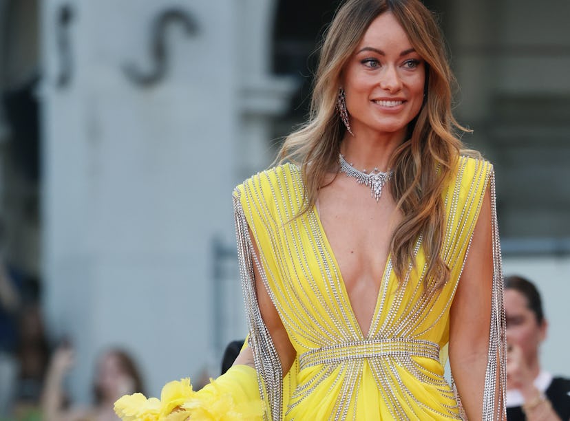 VENICE, ITALY - SEPTEMBER 05: Olivia Wilde attends the "Don't Worry Darling" red carpet at the 79th ...