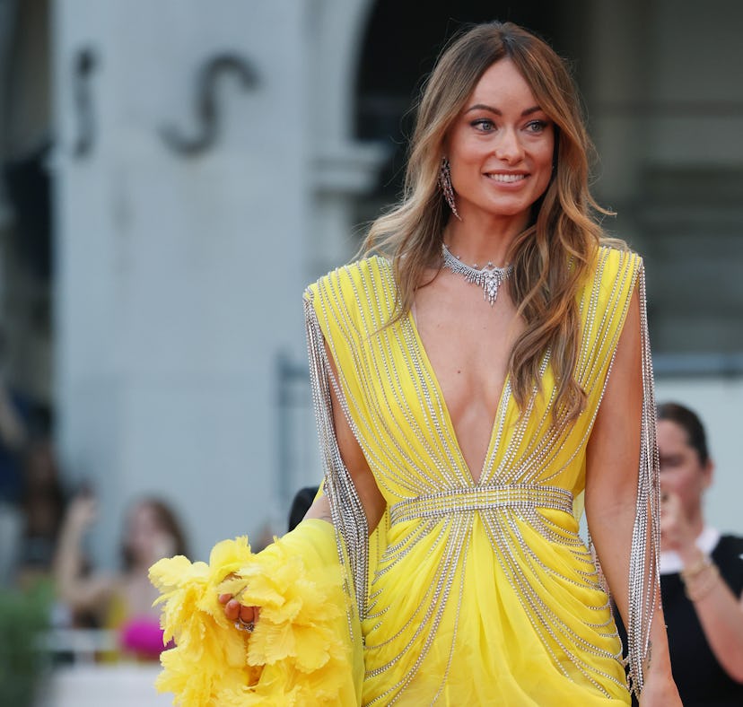 VENICE, ITALY - SEPTEMBER 05: Olivia Wilde attends the "Don't Worry Darling" red carpet at the 79th ...