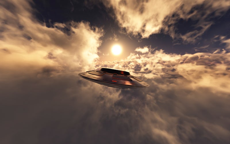 A UFO traveling at high altitude in a planets atmosphere