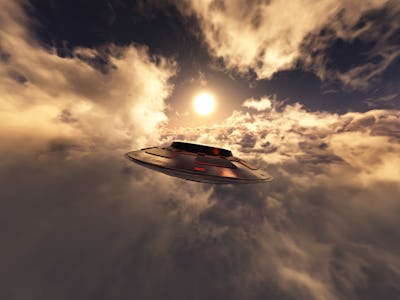 A UFO traveling at high altitude in a planets atmosphere