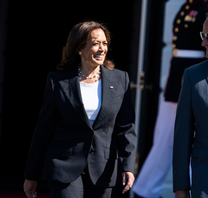 UNITED STATES - AUGUST 9: Vice President Kamala Harris and Second Gentleman Doug Emhoff arrive for T...